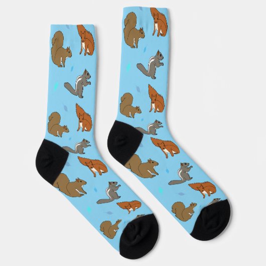 Eichhörnchen Blau Socken (Rechts)