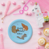 Eichhörnchen Blue Birthday Pappteller (Party)