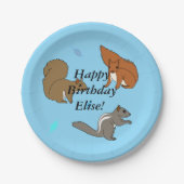 Eichhörnchen Blue Birthday Pappteller (Vorderseite)
