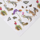 Eichhörnchen, Blume und Schmetterlingsgewebe Seidenpapier (Ausschnitt)
