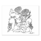 Eichhörnchen Blume Waldtiere Farbseite Gummistempel (Prägung)