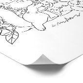 Eichhörnchen Blume Waldtiere Farbseite Poster (Ecke)