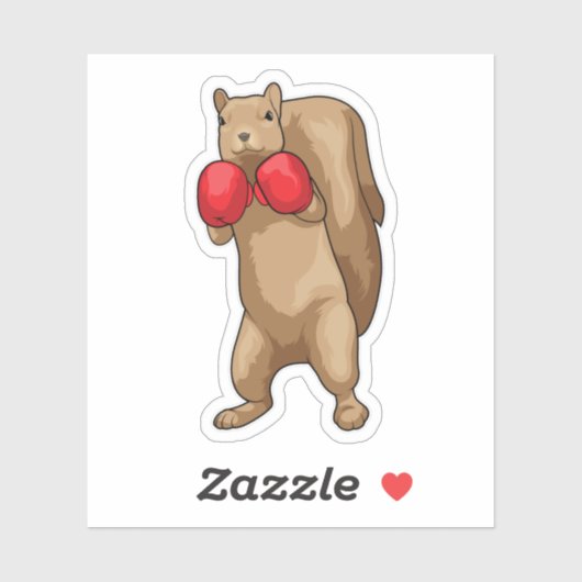 Eichhörnchen Boxer Boxhandschuhe Aufkleber (Blatt)