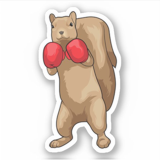 Eichhörnchen Boxer Boxhandschuhe Aufkleber (Vorderseite)