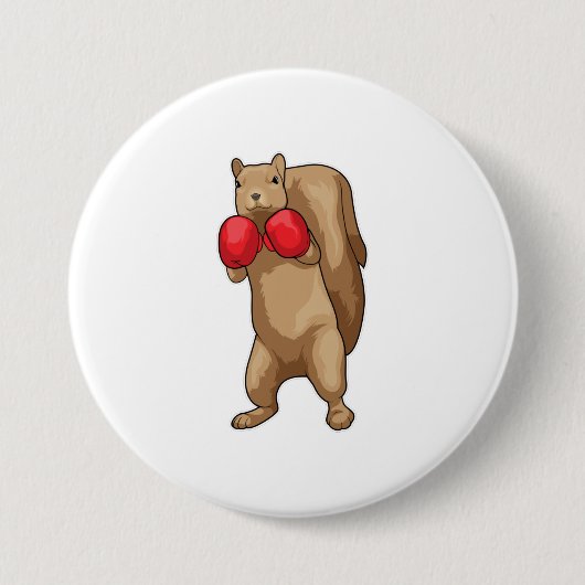 Eichhörnchen Boxer Boxhandschuhe Button (Vorderseite)