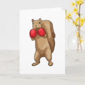 Eichhörnchen Boxer Boxhandschuhe Karte (Gelbe Blume)