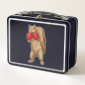 Eichhörnchen Boxer Boxhandschuhe Metall Brotdose (Vorderseite)