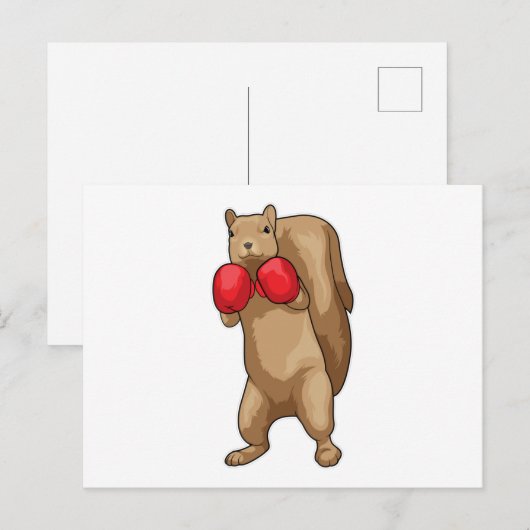 Eichhörnchen Boxer Boxhandschuhe Postkarte (Vorne/Hinten)