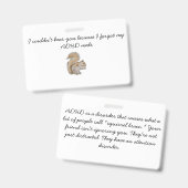 "Eichhörnchen Brain" ADHD-Tag Ausweis (Vorder- & Rückseite)