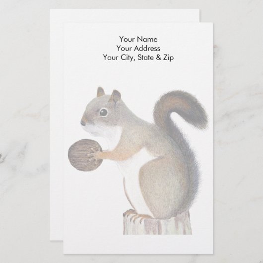 Eichhörnchen Briefpapier (Vorne/Hinten)