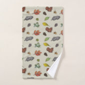 Eichhörnchen, Bunnies und Vögel Badhandtuch Set (Handtuch)