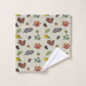 Eichhörnchen, Bunnies und Vögel Badhandtuch Set (Waschlappen)