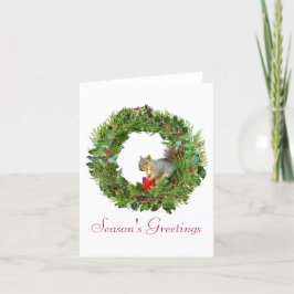 Eichhörnchen Candle Wreath Feiertagskarte