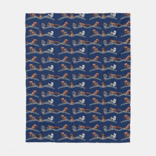 Eichhörnchen-Chaos-Fleece-Decke (Navy) Fleecedecke