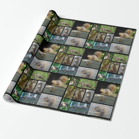 Eichhörnchen-Collage Geschenkwrap Geschenkpapier (Ungerollt)