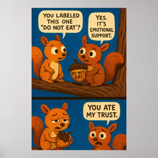 Eichhörnchen-Comic - emotionale Unterstützung Acor Poster (Vorne)