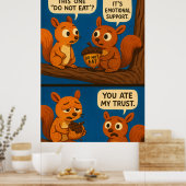 Eichhörnchen-Comic - emotionale Unterstützung Acor Poster (Küche)