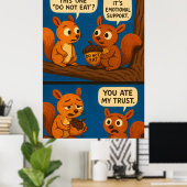 Eichhörnchen-Comic - emotionale Unterstützung Acor Poster (Heimbüro)