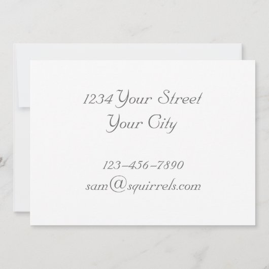 Eichhörnchen Cornucopia Fest Einladung (Rückseite)