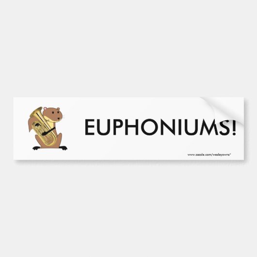 Eichhörnchen, das den Euphonium spielt Autoaufkleber (Vorne)