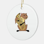 Eichhörnchen, das den Euphonium spielt Keramikornament (Links)