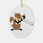 Eichhörnchen, das den Trombone spielt Keramik Ornament (Rechts)