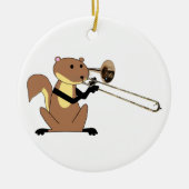 Eichhörnchen, das den Trombone spielt Keramik Ornament (Vorne)