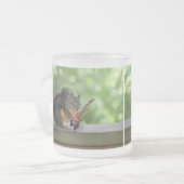 Eichhörnchen, das E-Gitarre spielt Mattglastasse (Vorderseite Links)