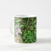 Eichhörnchen, das eine Erdnuss isst Kaffeetasse (Vorderseite Links)