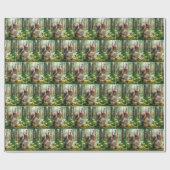 Eichhörnchen, das eine Geburtstagskarte liest Geschenkpapier (Flach)