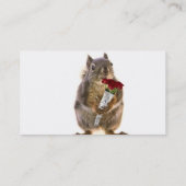 Eichhörnchen, das Rosen-Blumenstrauß hält Visitenkarte (Rückseite)