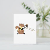Eichhörnchen, das Trombone spielt Postkarte (Stehend Vorderseite)