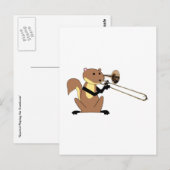 Eichhörnchen, das Trombone spielt Postkarte (Vorne/Hinten)
