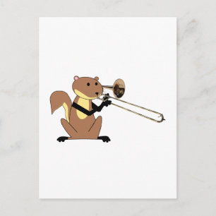 Eichhörnchen, das Trombone spielt Postkarte