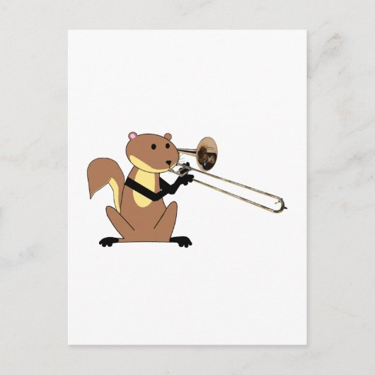 Eichhörnchen, das Trombone spielt Postkarte (Vorderseite)