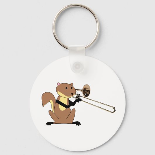 Eichhörnchen, das Trombone spielt Schlüsselanhänger (Vorderseite)