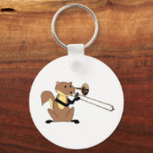 Eichhörnchen, das Trombone spielt Schlüsselanhänger (Vorderseite)