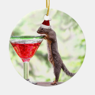 Eichhörnchen, das Weihnachten feiert Keramikornament