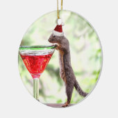 Eichhörnchen, das Weihnachten feiert Keramikornament (Links)