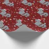 Eichhörnchen, das Zuckerstange hält und Geschenkpapier (Ecke)