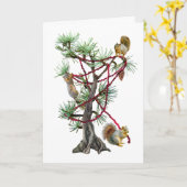 Eichhörnchen Dekorieren der Weihnachtsbaumkarte Karte (Gelbe Blume)