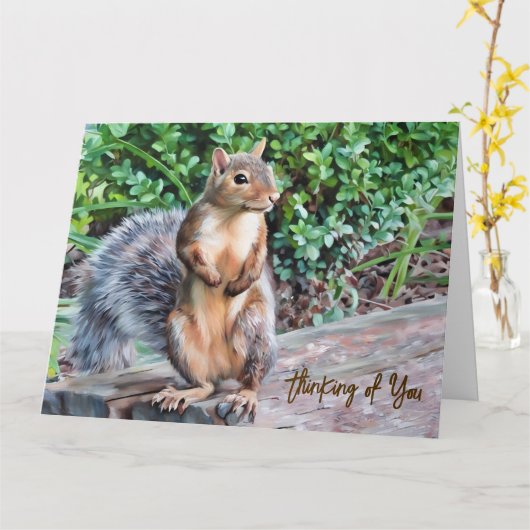Eichhörnchen - Denken Sie an Ihre Karte (Gelbe Blume)