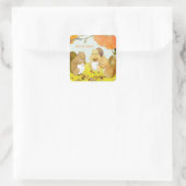 Eichhörnchen der Erntezeit Quadratischer Aufkleber (Tasche)