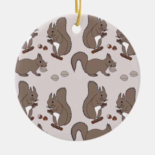 Eichhörnchen Desgin dunkel Keramik Ornament (Vorne)