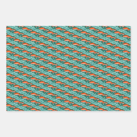 Eichhörnchen, die auf einem Weihnachtsbaum im Schn Geschenkpapier Set (Vorderseite 3)