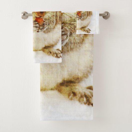 Eichhörnchen, die einen Acorn genießen Badhandtuch Set (Insitu)