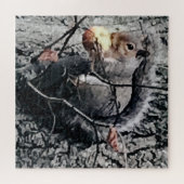 Eichhörnchen, die einen Apfel essen Puzzle (Horizontal)