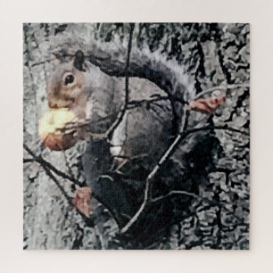 Eichhörnchen, die einen Apfel essen Puzzle
