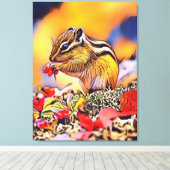Eichhörnchen Digital Art Malerei Canvas Print Leinwanddruck (Insitu (Holzboden))