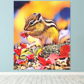 Eichhörnchen Digital Art Malerei Canvas Print Leinwanddruck (Insitu (Holzboden))